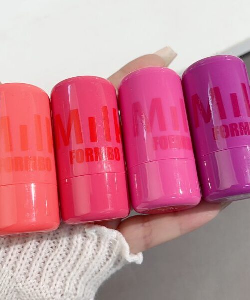 Pack Of 4 Cheek Lip Tinted Moistured Blush Stick Eyes Cheek Lip Brighten Cream Water Jelly Tint Stick Matte Contour Makeup